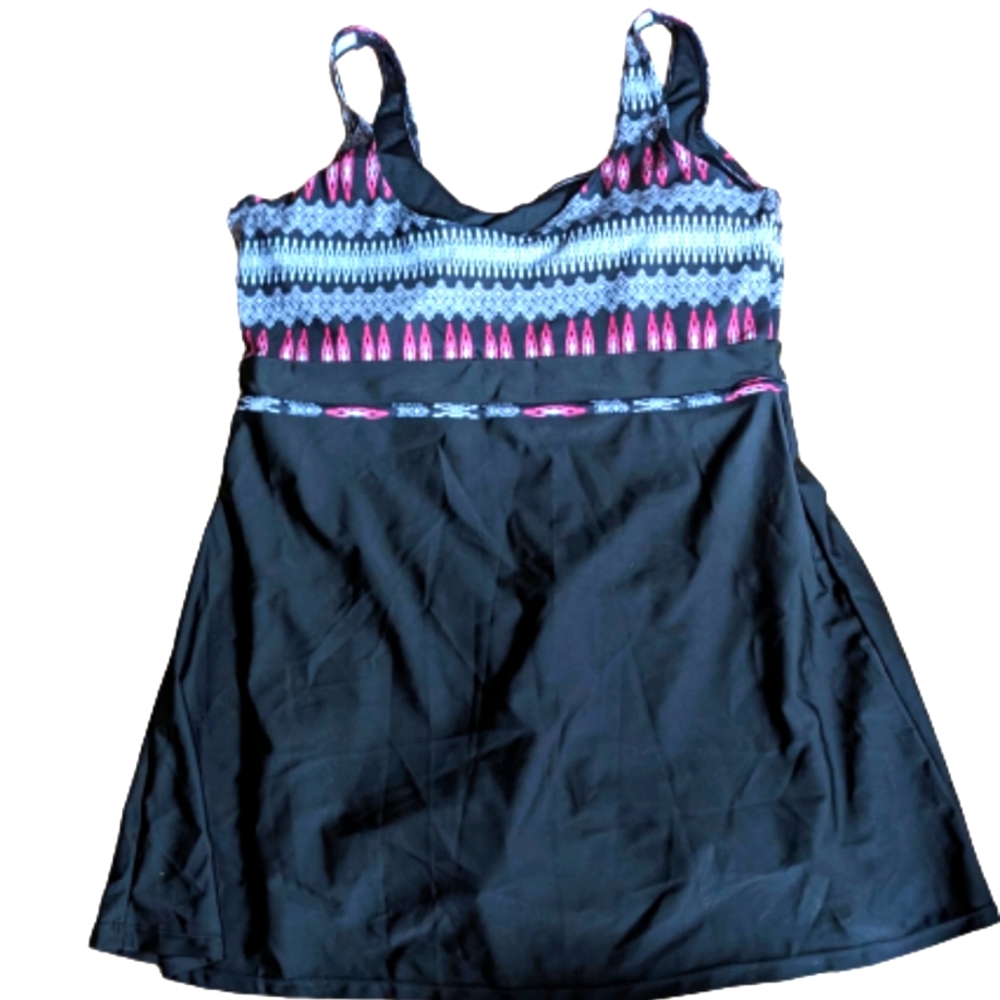 Womens Plus  Size 52 Danify Pink & Black  Swimdress One Piece Swimsuit